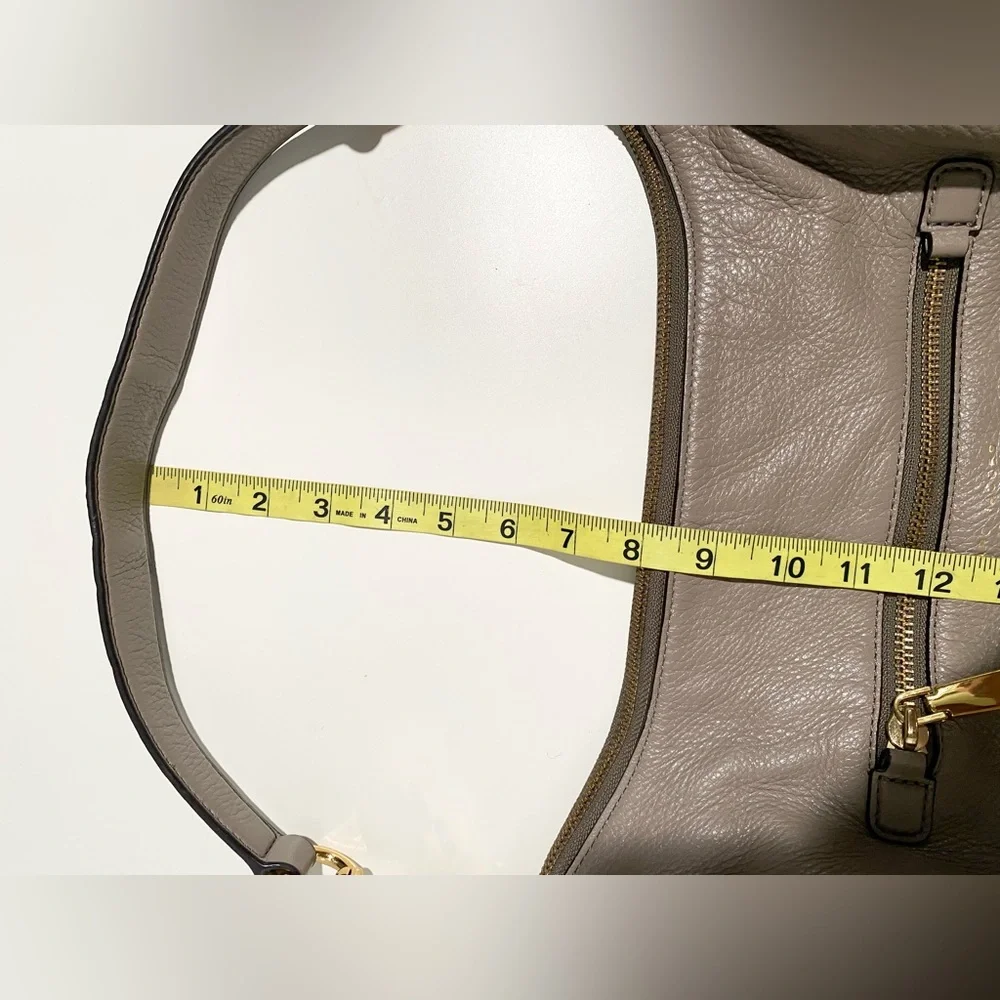 Marc Jacobs Taupe Leather Hobo Bag with Gold Hardware